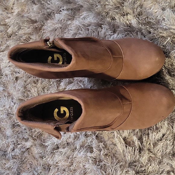 Guess Tan Wedge Ankle Boots - Picture 2 of 6